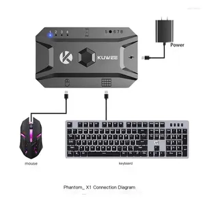 Adaptador Bluetooth de teclado e mouse alterado de com fio para sem fio, capaz de conectar 8 dispositivos