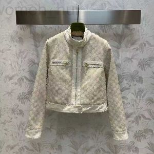 Women's white Jackets designer High end Designer women jacket Quality the New Style Old Flower Alphabet Splice Leather Coat with Horse Buckle Belt for ZJZH