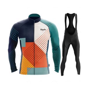 Autumn Raphaful Cycling Jersey 19D Bib Set MTB Uniform Bicycle Clothing Quick Dry Bike Clothes Mens Long Wear 240202