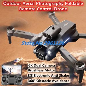 Drones Outdoor Aerial Brushless Foldable Remote Control Drone EIS Anti Shake Optical Flow Avoiding obstacles WIFI FPV RC Toy Gift YQ240211