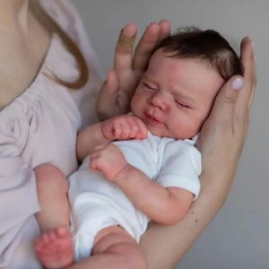 BZDOLL Realistica 48 cm Morbido Silicone Addormentata Reborn Baby Doll con 3Dpainting Skin Alive 19 pollici nata Bebe Simpatico Regalo di Compleanno 240122