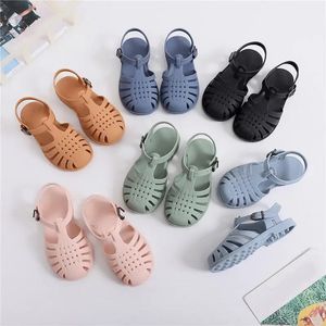 Boys Casual Roman Slippers Summer Children Sandals Baby Girls Toddler Soft Non-slip Princess Shoes Kids Candy Jelly Beach Shoes 240118