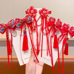 Hair Accessories Flower Hanfu Clip Fashion Red Color Pearl Bowknot Duckbill Barrettes Butterfly Tassel Hairpin Female/Children