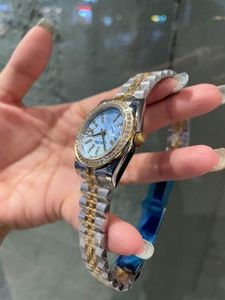 2024 Lüks Kadınlar İzler En İyi Marka Otomatik Saatler Deluxe Diamond Saatler Tasarımcı Saatler Su Geçirmez Mavi Moda