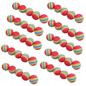 50pcs/bag Rainbow Color Golf Training Foam Balls Golf Swing Indoor Training Aids Practice Sponge Foam Balls 240124