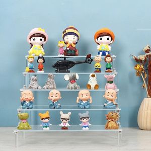 Espositore in acrilico a 14 livelli Scaffale rialzato trasparente per organizer per bambole con profumo di cupcake Stoccaggio di figure pop 240124