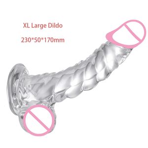 AAV Clear Realistic Dildo 9 Inch G-Spot Monster Dildos With Suction Cup Erotic Jelly Penis Men Fake Dick Anal Butt Plug Sex Toys 240129