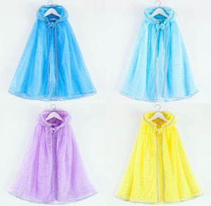 Girls Hooded Capes Coat 6 Design Solid Gauze Shawl Pearl Bow Poncho Kids Design Cape Coat Clothing 412T 078273119