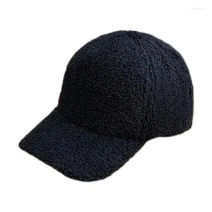 Top Caps Kadın Sonbahar Kış Sıcak Yün Katı Ayarlanabilir Kavisli Kabar Beyzbol Kapağı Moda Kaşmir Yün Kalın Artı Peluş Şapka W91