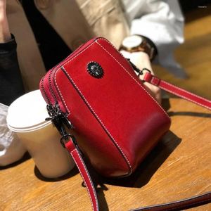 Cosmetic Bags Fashion Women Soft PU Leather Small Shoulder Phone Bag Crossbody Purse Card Vintage With Credit Cell Sl E8W3