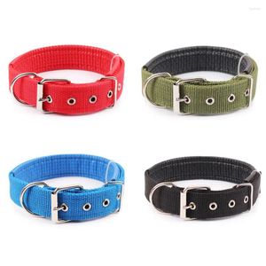 Coleiras para cães 5 tamanhos, confortável, ajustável, alça de nylon, para animais de estimação pequenos e grandes, 8 cores, vermelho/azul/preto/verde