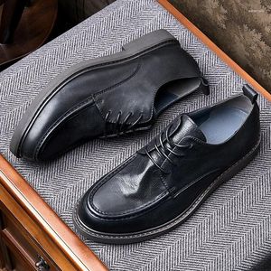 Klädskor herrar äkta läder casual affär handgjorda bekväma mjuka brittiska trend loafers andas sociala man