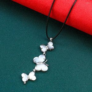 Anhänger Halsketten Natürliche Perlmutt Muschel Schmetterling Halskette Für Frauen Mädchen Elegante Insekten Halsband Modeschmuck Geschenke