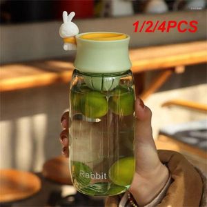 Water Bottles 1/2/4PCS With Tea Strainer Cup Large-capacity Plastic Milk Student Summer Bottle