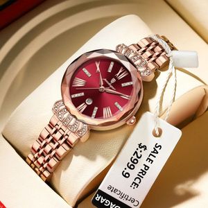 POEDAGAR Luxury Watch For Woman Diamonds Dress Ladies Wirstwatch Waterproof Date Stainless Steel Women Watches Female Relojbox 240202