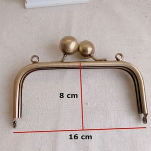 16 cm Metal Purse Frame Big Ball Lock Bag krok ingen skruvkedja Diy Parts Handcraft väska Hårdvarutillbehör Högkvalitativ 240119