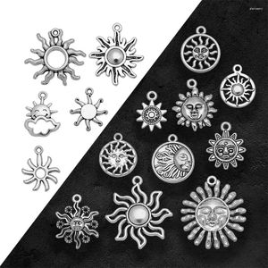 Charms Antique Silver Plated Sun Face Moon Star Pendants For Diy Bracelets Necklace Jewelry Making Findings Supplies Accessories