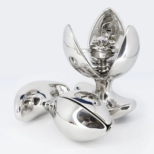 Heavy Anus Beads ASSLOCK Stainless Steel Anal Plug With Lock Expanding Ass asslock Butt Big Buttplug Trainer butt plug 240202