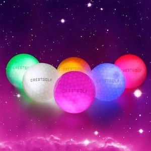 20st/Lot Crestgolf Glow Golf Ball For Night in Dark Light Up LED Golf Ball Six Color Updated Mixed Color Blighter 240129