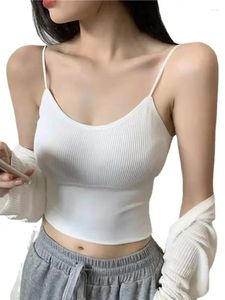 Camisoles Tanks Camisole Bralette 상단 원활한 줄무늬 패딩 작물 란제리 여성 튜브 속옷 용 원피스 무선