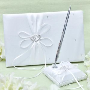 Partyzubehör, personalisiertes Hochzeits-Doppelherz-Diamant-Gästebuch, 1 Set, mehrfarbig, individuelle Anmeldung