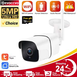 Tuya 5MP WiFi IP Bullet Security Camera Outdoor Infrared Night Vision CCTV Surveillance Camera Smart Life Home Audio Wireless 240126