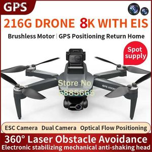 Drönare 8K ESC Aerial Smart Hinder Undvikande GPS WiFi FPV RC Drone 5G 2-Axis Gimbal Return Optical Flow Remote Control Quadcopter YQ240211