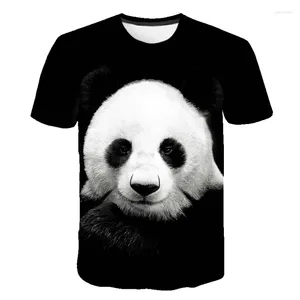 Herr t shirts 2024 mode djur tees stilfulla sommarmän/kvinnor t-shirt 3d tryck söt jätte panda skjorta barn toppar