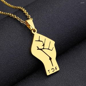 Pendant Necklaces Fist TDF Tigray State Ethiopia Chain Gold Color Silver African Stainless Steel Jewelry For Women Girls