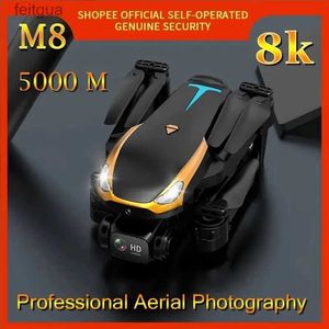 DRONS ORIGINAL M8 DRONE 8K HD Dual Camera Professional 360 Undvik hinder quadcopter fjärrkontrollhelikopter 5000 meter YQ240213