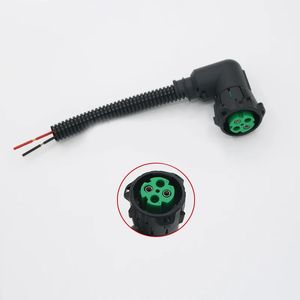 Automotive 4P90 degree elbow green waterproof head with black corrugated pipe opening line