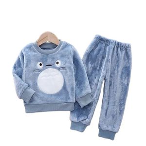 Vinter Baby Boys Girls Pyjamas Set Autumn Fashion Flannel Fleece Clothes Kids Cartoon Bear Sleepwear Children Clothing 240202