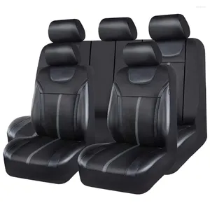 Capas de assento de carro universal couro e tecido de malha conjunto adequado para a maioria dos acessórios de van de caminhão suv