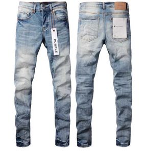 Фиолетовые джинсы, мужские дизайнерские вышивки и прострочки с отверстиями, модные брендовые брюки в стиле ретро, повседневные однотонные классические прямые джинсы, мужские мотоциклетные брюки.