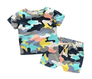 Baby Kinder Camouflage Sportanzug Kinder Baumwolle T-Shirt Hosen zweiteilige Kleidung Set Sommer 2019 Baby Jungen Mädchen Kleidung Set8309729