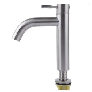 Bathroom Sink Faucets Stainless Steel Faucet Silver Single Cold Counter Basin Washbasin Tap
