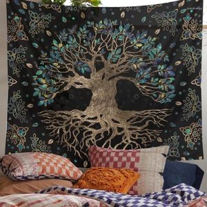 Tapissries Life Trees Tapestry Wall Hanging Bohemian Hippie Wishing Tree Bedroom Plant Print