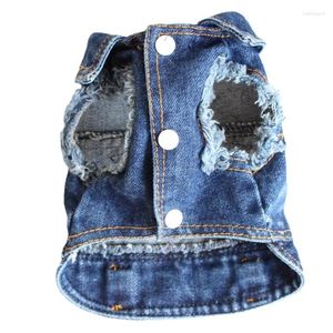 Vestuário para cães cinco estrelas bordado jeans colete roupas para animais de estimação para primavera verão outono e inverno teddy