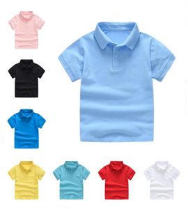 RetailWhole Kids Boys Girls 18y Lapel Cotton Cotton Pullon Tshirt Tshirt Fashion Preppy Tops Tees Children Designer Clother9449061