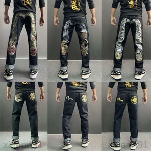 Designer de moda clássico evisulies jeans mulheres homens calças jeans roxo casual bordado impressão motociclista slim fit casais empilhados jeans homens baggy jeans roupas