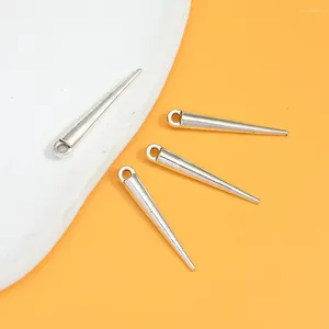 Charms 10pcs/Lots 34x5mm Circular Cone Punk Spike Tear Rivet Pendants For DIY Earring Jewelry Making Supplies Accessories