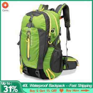 Zaino impermeabile da 40 litri Zaino da viaggio Trekking Arrampicata Zaino tattico Zaino per laptop Zaino da trekking Zaino da esterno per uomo Donna Borsa sportiva 240202