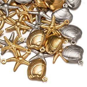 Charms 20st/Lot Rostfritt stål Skalstjärnor hängen för DIY Craft Armband Halsband Handgjorda smycken Makande tillbehör