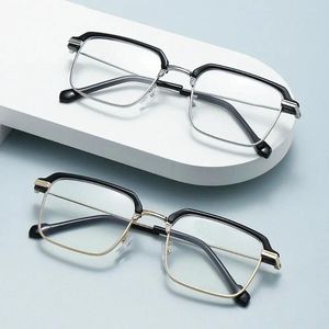 Sunglasses Korean Style Metal Half Frame Reading Glasses Anti-Blue Light Eye Protection Eyeglasses Men Women Square