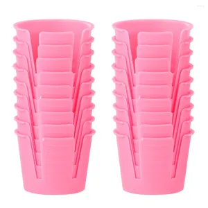 Set di stoviglie 50 pezzi Dappen Dish Ciotola per ammollo Tazza per mescolare polvere Accessori per manicure per unghie (rosa)