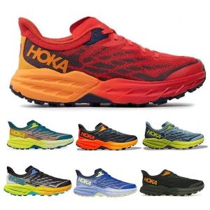 Speedgoat 2024 Hoka 5 Men Women Running Shoes Outdoor Tenis Trainer Sneakers Size 5.5 - 12 Fiesta Red Radiant Yellow Blue Mercury Trellis