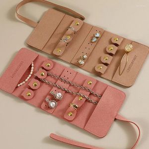 Storage Bags Lightweight Jewelry Organizer Roll Waterproof Foldable Travel Bag For Women Girls Necklaces Rings Earrings Bracelet
