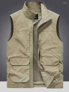 Gilet da uomo 2024 Gilet senza maniche da uomo Primavera Autunno Casual Viaggi all'aperto Gilet sottile di grandi dimensioni Abbigliamento da uomo