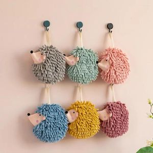 Towel Hedgehog Hand Microfiber Chenille Towels With Hanging Rope Fluff Ball Decorative For Bathroom Instant