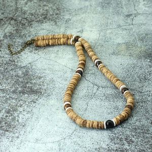 Choker Noter Natural Wooden Necklace Man 20インチ